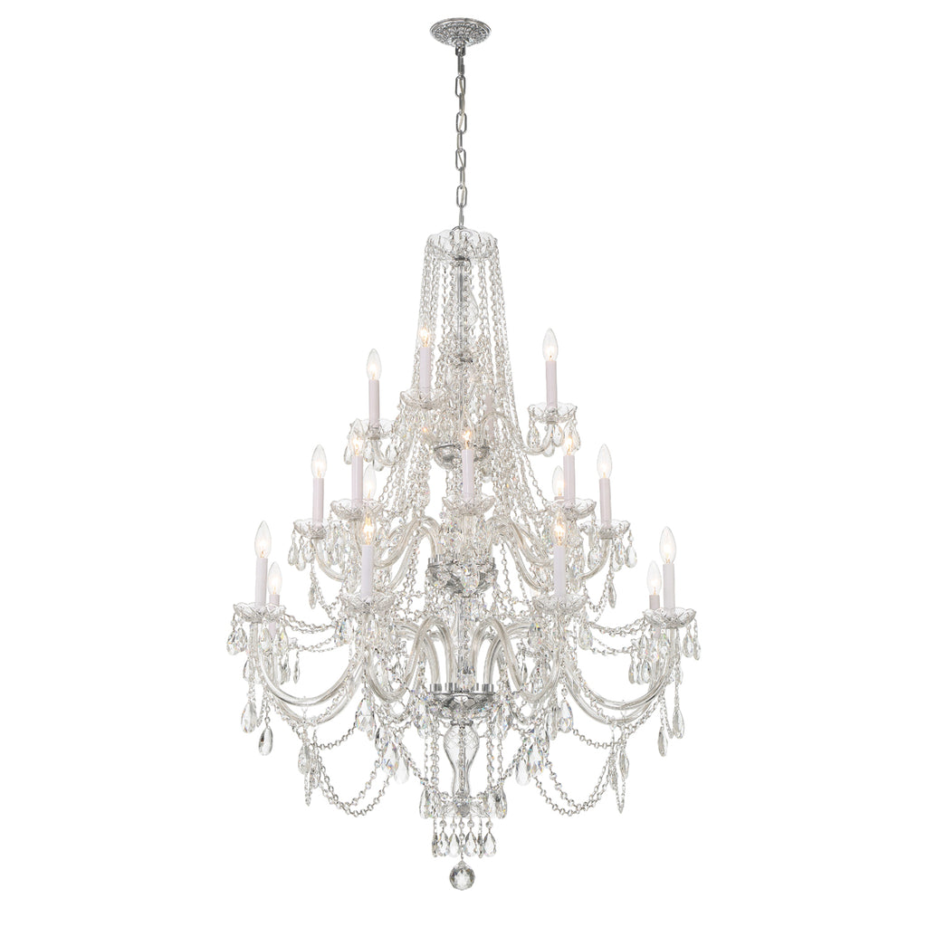 Park Avenue Classic 20 Light Traditional Chandelier - Crystal Jewel Detail