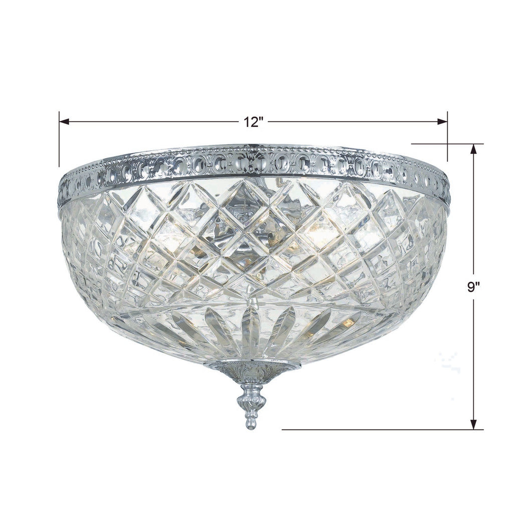 Park Avenue Classic 3-Light Traditional Ceiling Mount - Manor Lighting | Item Dimensions