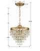 West Hollywood 3-Light Pendant - Contemporary Luxury Lighting Fixture | Item Dimensions