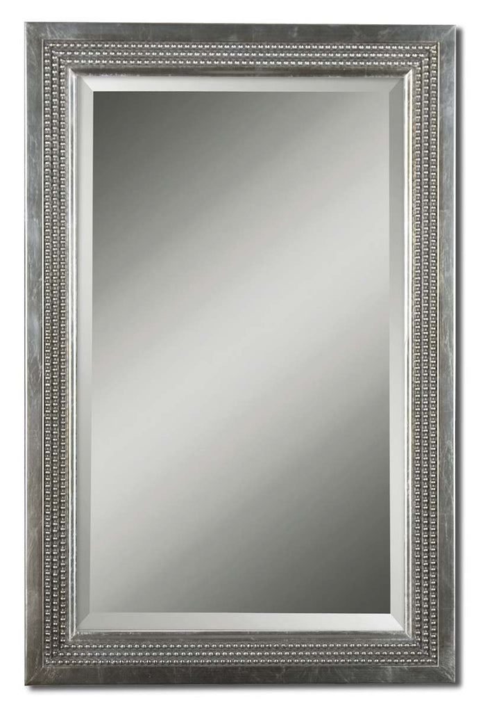 Silver Leaf Modern Mirror - Elegant Home Decor