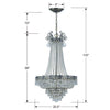 Park Avenue Classic Chandelier - Traditional 8-Light Fixture with Historic Brass Finish and Crystal Jewels | Item Dimensions