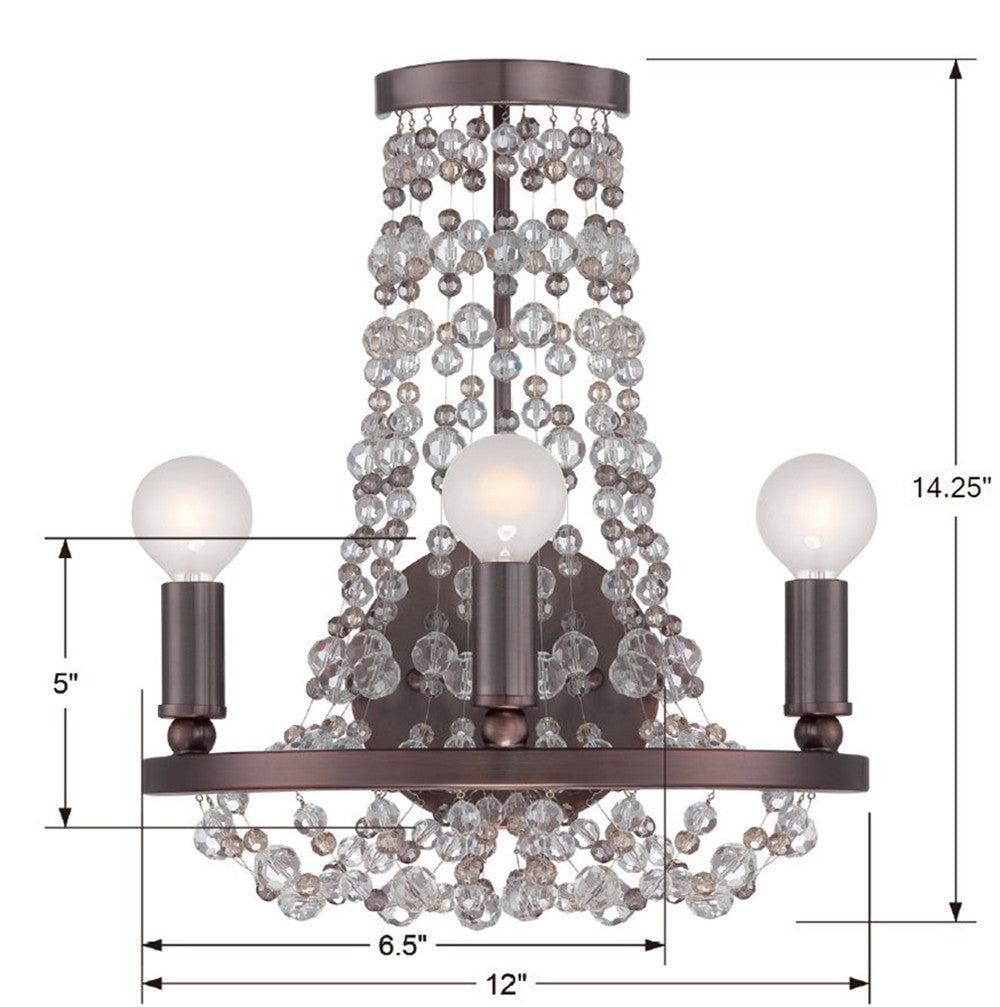 Village Boho Crystal Wall Sconce - Elegant Lighting Fixture | Item Dimensions