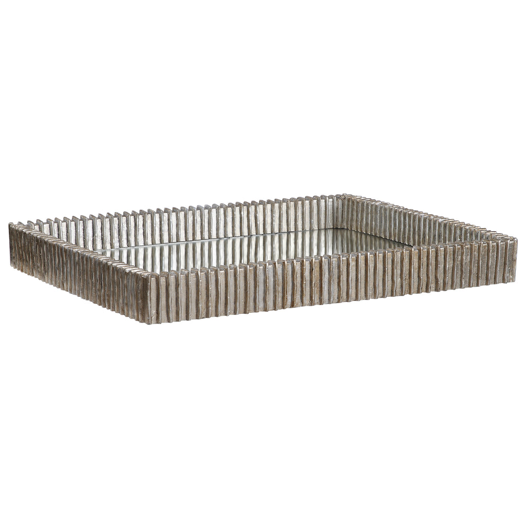 Elegant Silver Leaf Decorative Tray - Home Accessories