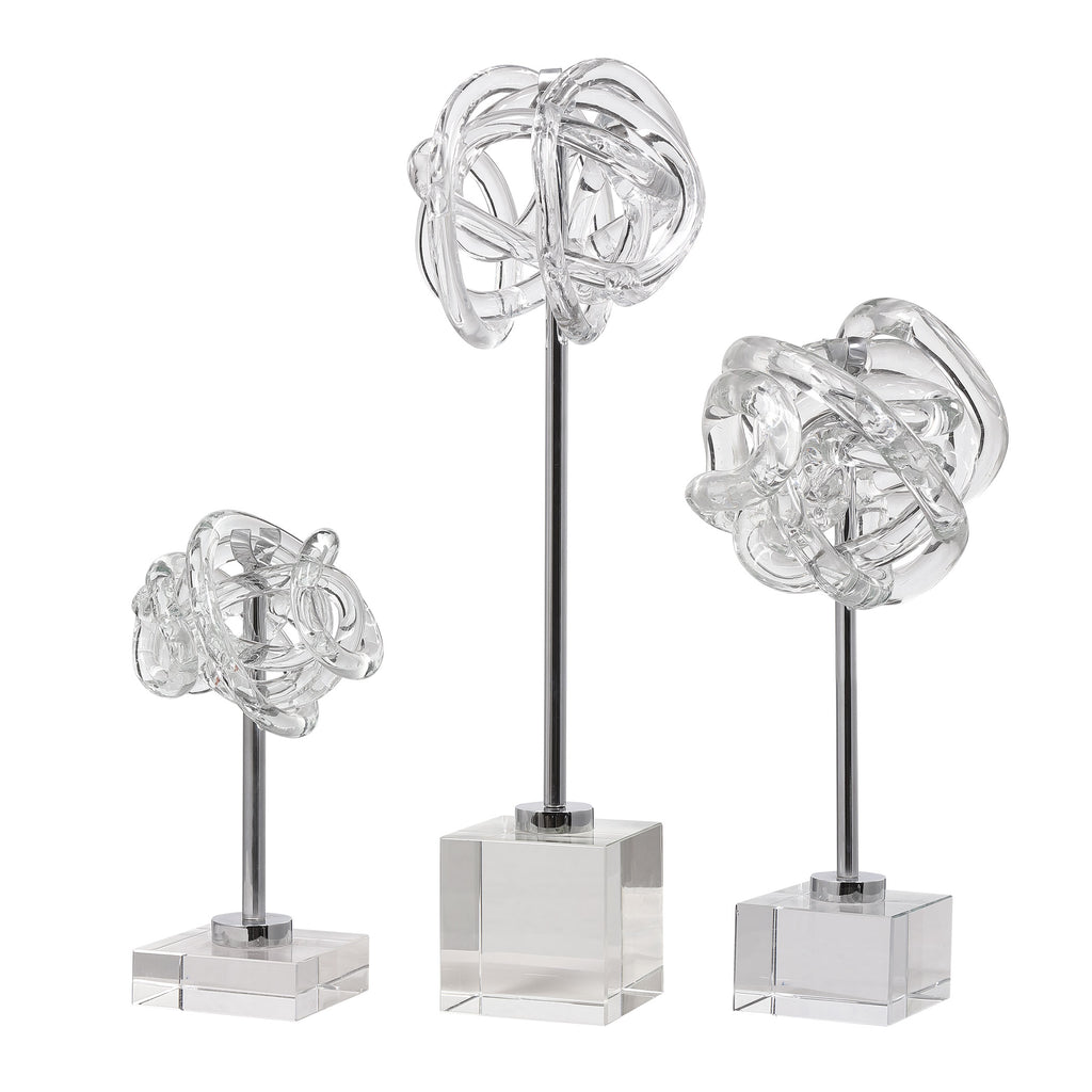 Park Avenue Traditional Statues + Bookends in Trio Glass Knot