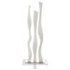 Ivory Abstract Sculpture Crystal Foot Metal Accent