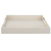 White Shagreen Tray | Modern Classic Silhouette | Acrylic Brass Handles - Alternate Image