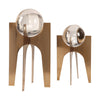 Crystal Spheres on Brushed Copper Bronze Bookends