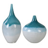 Teal Green Glass Vases - Contemporary Decor