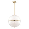 Aged Brass Chandelier - Empire State 4 Light Modern Contemporary