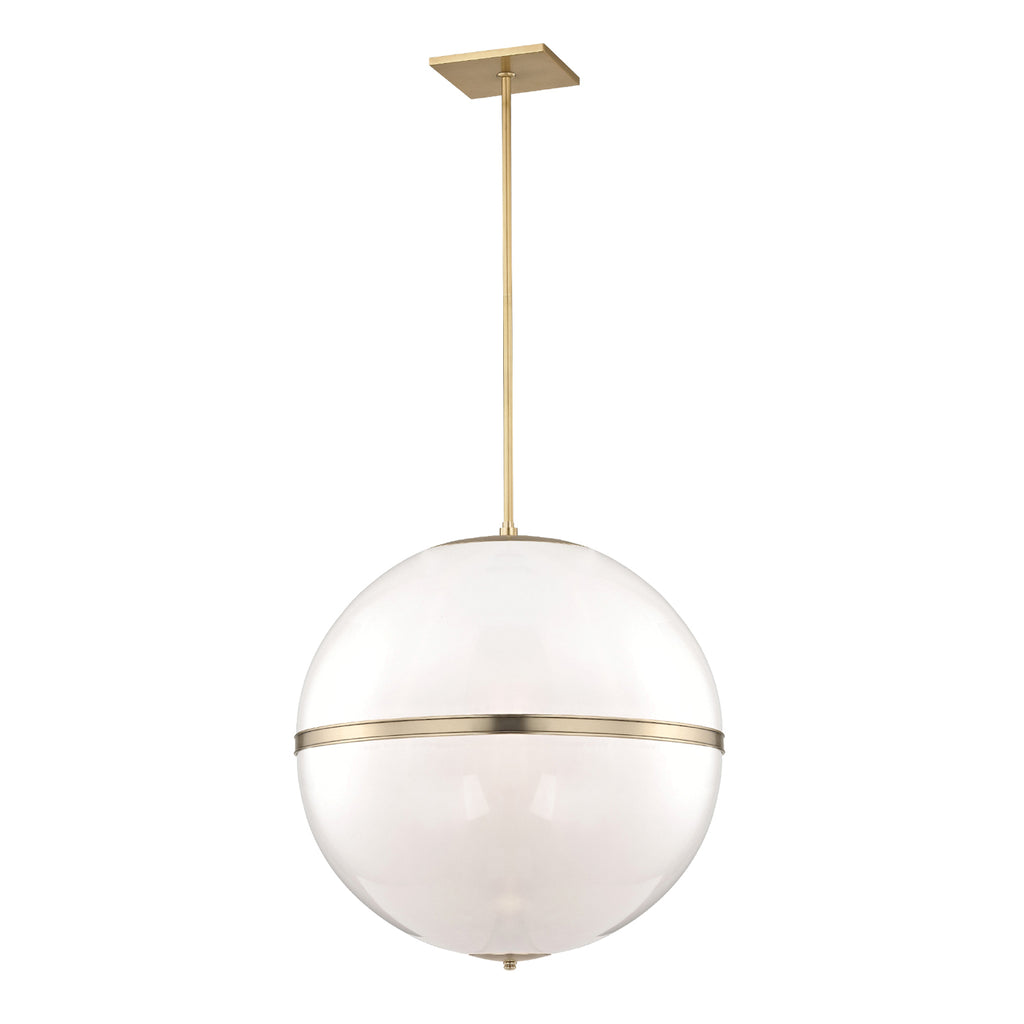 Aged Brass Chandelier - Empire State 4 Light Modern Contemporary