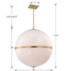 Aged Brass Chandelier - Empire State 4 Light Modern Contemporary | Item Dimensions