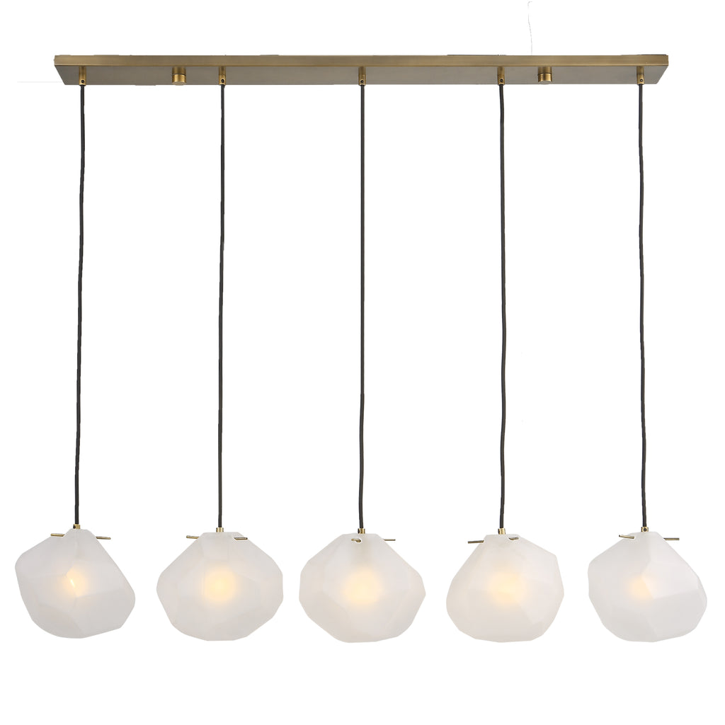 Matte Antique Brass Midcentury Pendant Light - Vintage Luxe Elegance