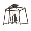 Hampton Retreat 4-Light Ceiling Mount in Black and Bronze | Lifestyle View