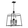 Hampton Retreat Chandelier Black Forged Polished Nickel