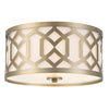 Modern Aged Brass Ceiling Mount Light Fixture - Bryant Park 3-Light