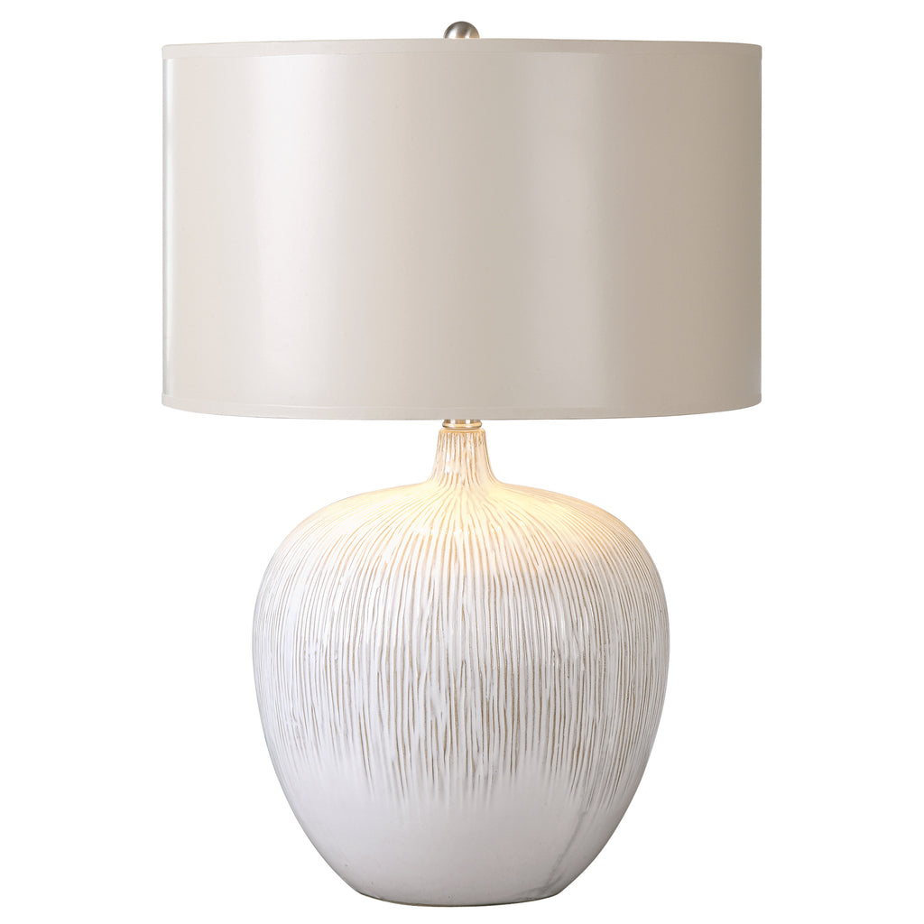 Boho Textured Ceramic Table Lamp | Aged Ivory Lightin - Alternate Image