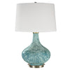 Venice Beach Boho Blue Ceramic Lamp | Light Blue Gray Decor - Alternate Image