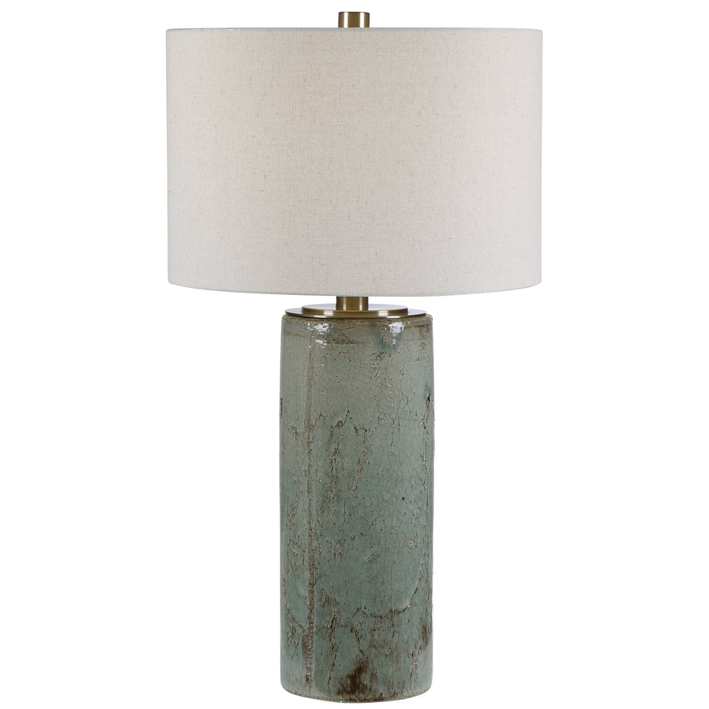 Boho Crackled Aqua Table Lamp | Venice Beach Aqua Blue