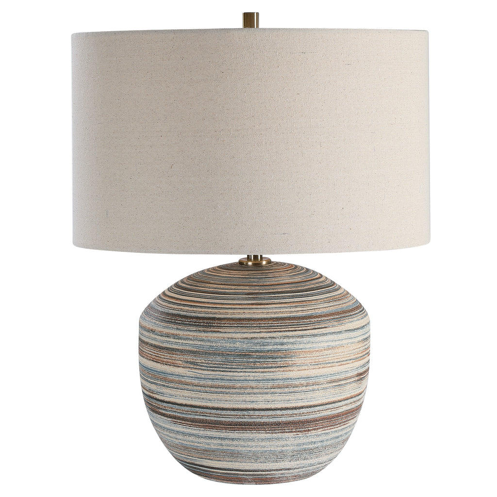 Hampton Retreat Striped Accent Lamp - Brown and Cream