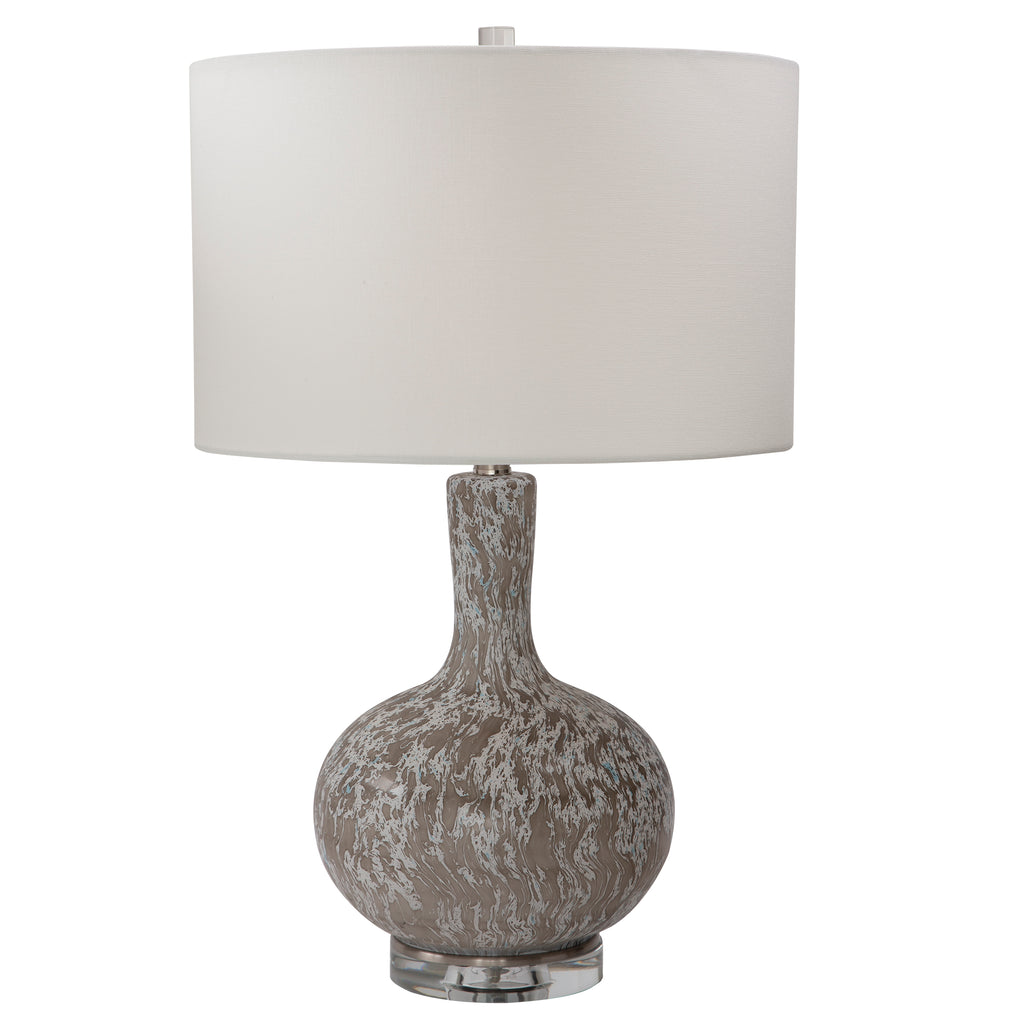 Venice Beach Boho Distressed White Table Lamp