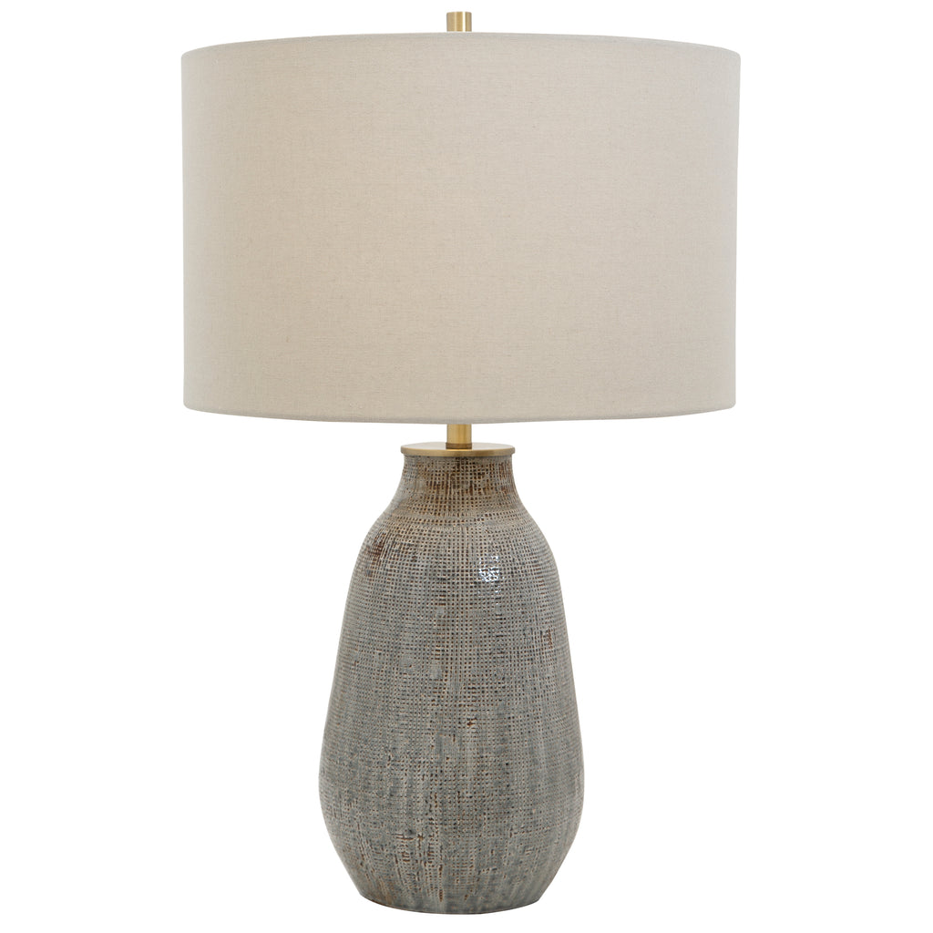 Venice Beach Boho Gray and Taupe Textured Table Lamp