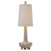 Stone Ivory Buffet Lamp with Plated Brushed Brass Details - Central Park Chic Lighting - Alternate Image