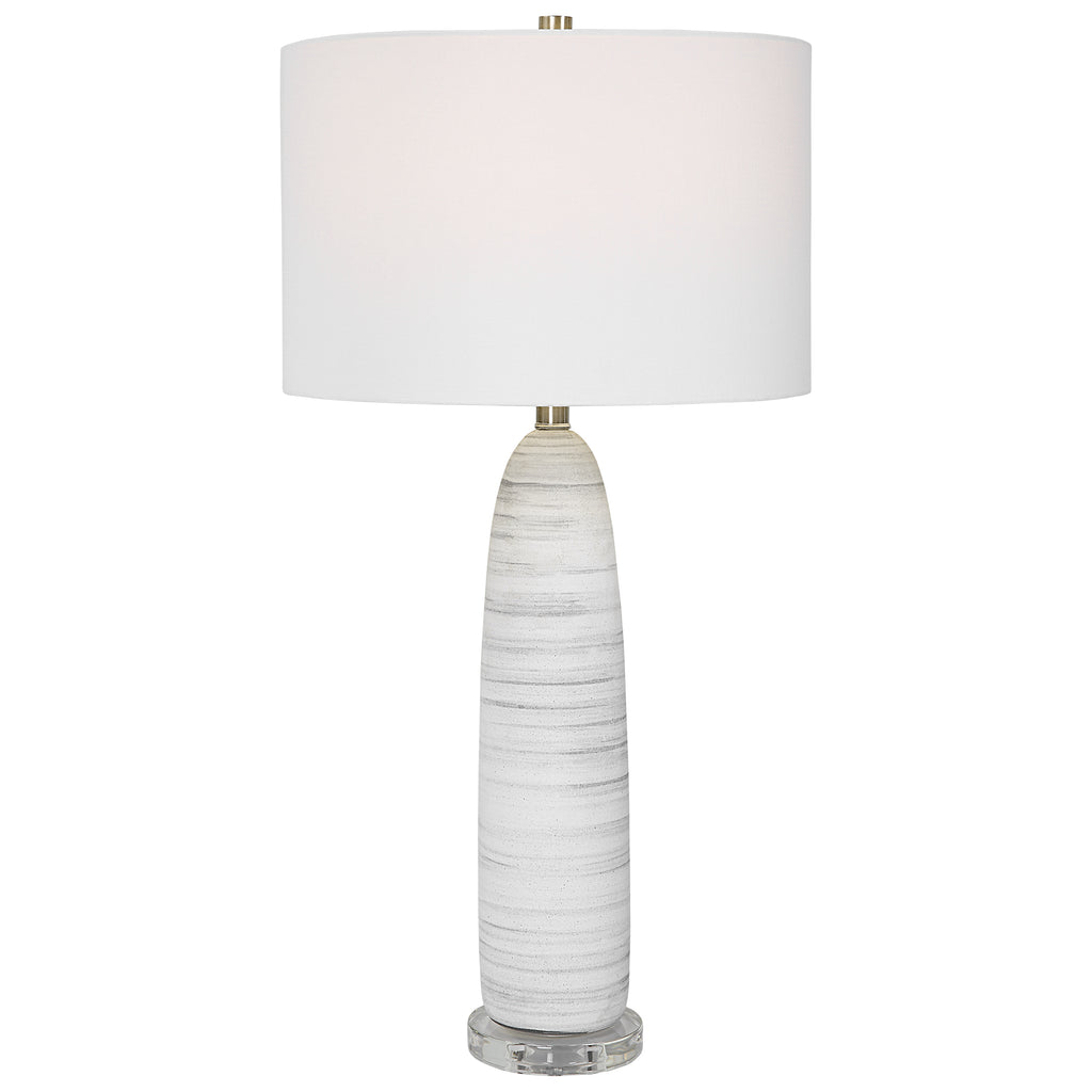 Village Boho Matte White Table Lamp - Modern Ceramic Lighting