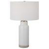 Rustic Ceramic Village Boho White Farmhouse Table Lamp