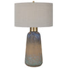 Venice Beach Boho Ceramic Table Lamp | Green & Indigo