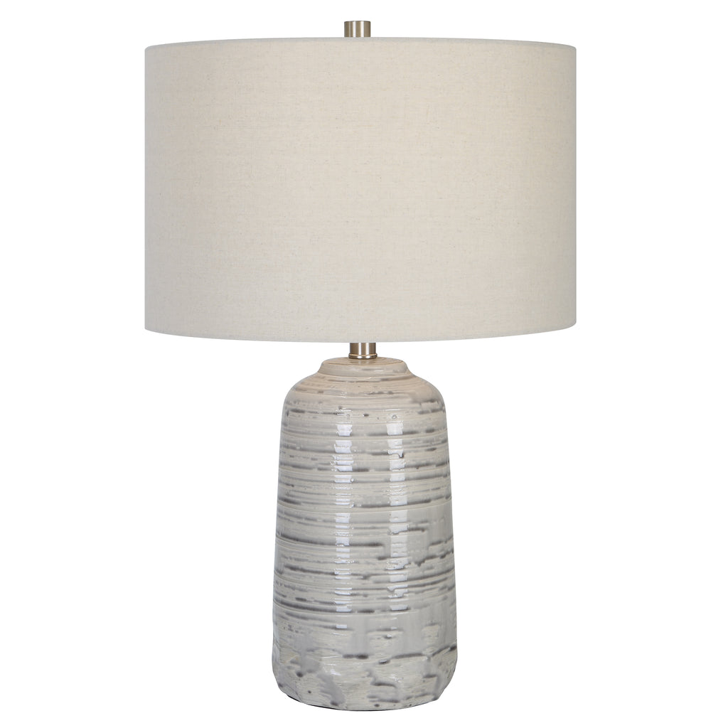 Village Boho Ivory Table Lamp - Ceramic Urn Base