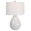 White Glaze Ceramic Table Lamp - Handcrafted Elegance - Alternate Image