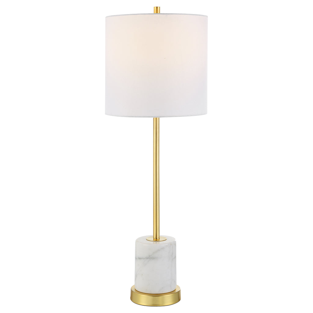 Brushed Gold Buffet Lamp with White Marble Base