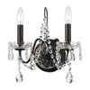 Hollywood Hills 2-Light Wall Mount in English Bronze with Crystal Strands