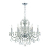 Park Avenue Classic Chandelier - 6 Light Traditional Elegance with Crystal Jewels