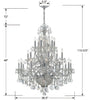 Park Avenue Classic 26-Light Traditional Chandelier - Crystal Detail | Item Dimensions