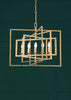 Modern 5 Light Chandelier | Antique Gold, Raw Steel