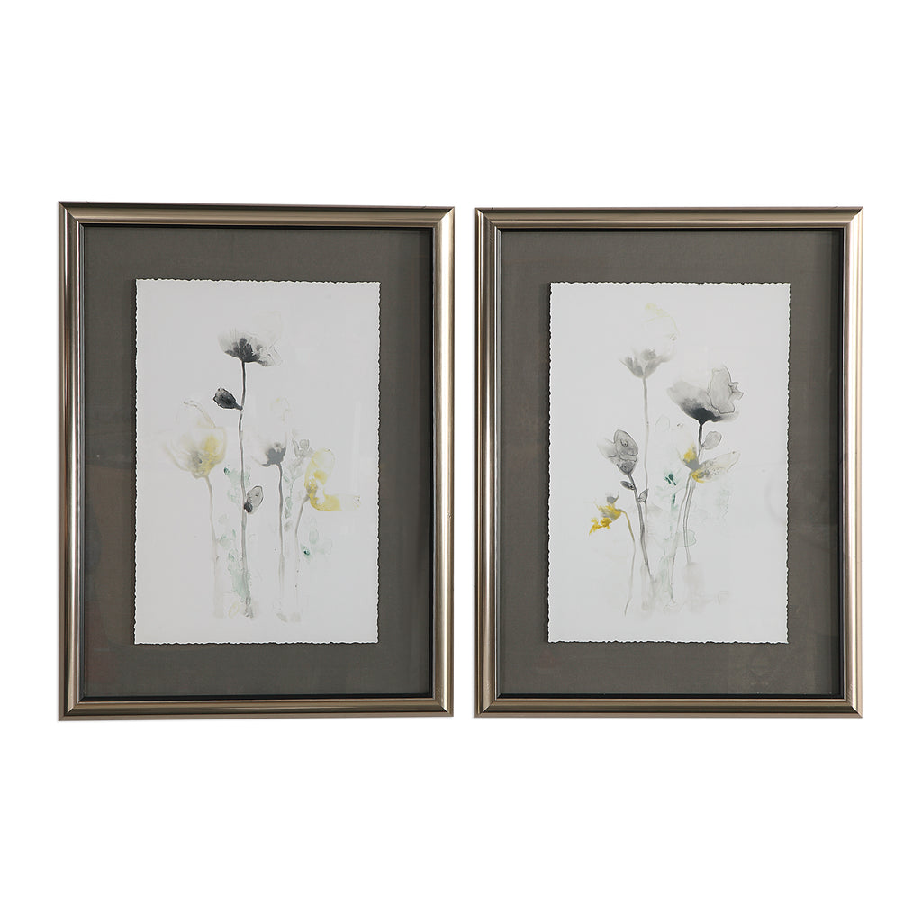 Floral Art in Silver Frame - Home Decor
