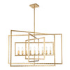 Gramercy Park 9-Light Chandelier in Antique Gold and Raw Steel