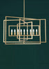 Gramercy Park 9-Light Chandelier in Antique Gold and Raw Steel | Lifestyle View