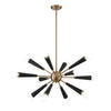 Modern Chandelier | Empire State 12 Light | Aged Brass, Polished Nickel