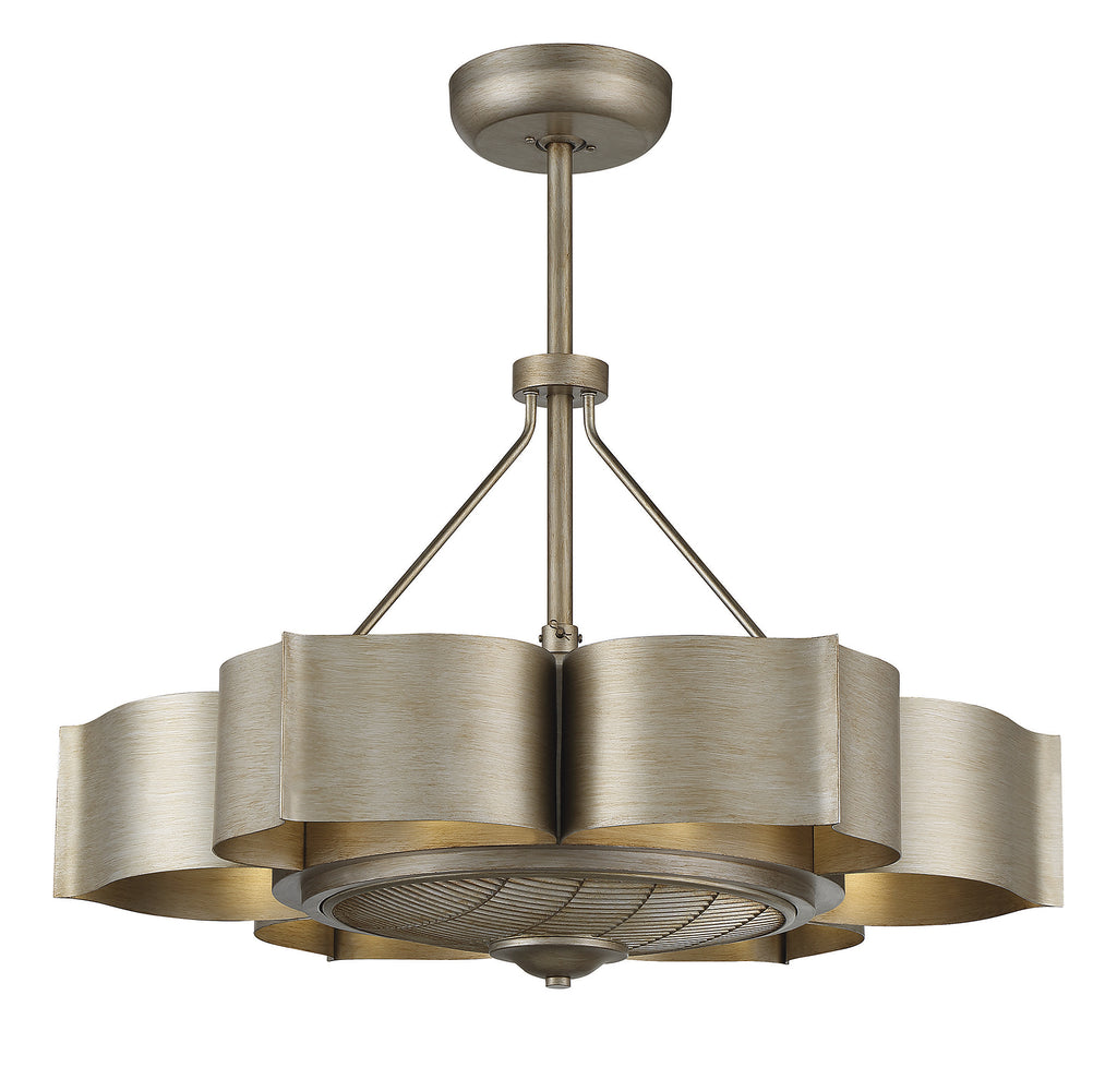 Bohemian Ceiling Fan - Gold Patina Chandelier | Alternate View