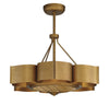 Bohemian Ceiling Fan - Gold Patina Chandelier | Alternate View