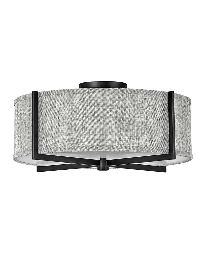 41707BK Axis Heathered Gray 3 Light Industrial Semi-Flush Mount Main Image