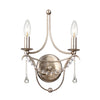 Rustic Hollywood Hills 2-Light Wall Mount in Antique Gold/Silver