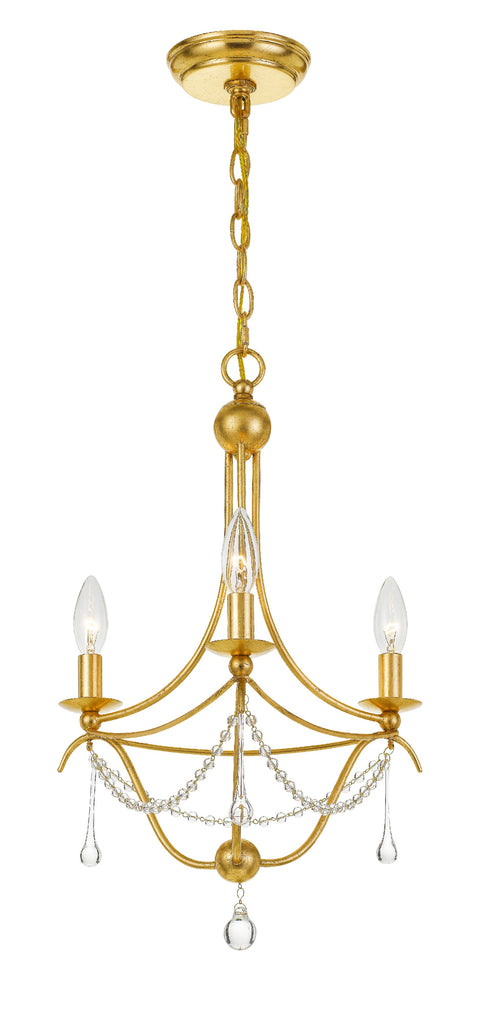 Hollywood Hills Rustic Coastal Mini Chandelier - Antique Gold & Silver | Alternate View