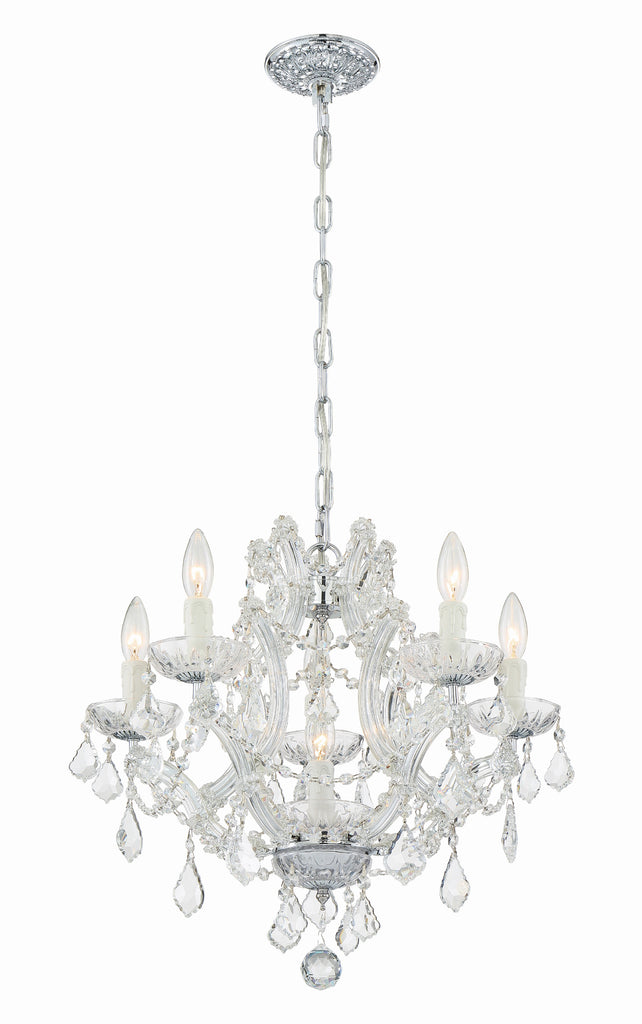 Crystal-adorned 6-Light Traditional Chandelier | Park Avenue Classic | Alternate View