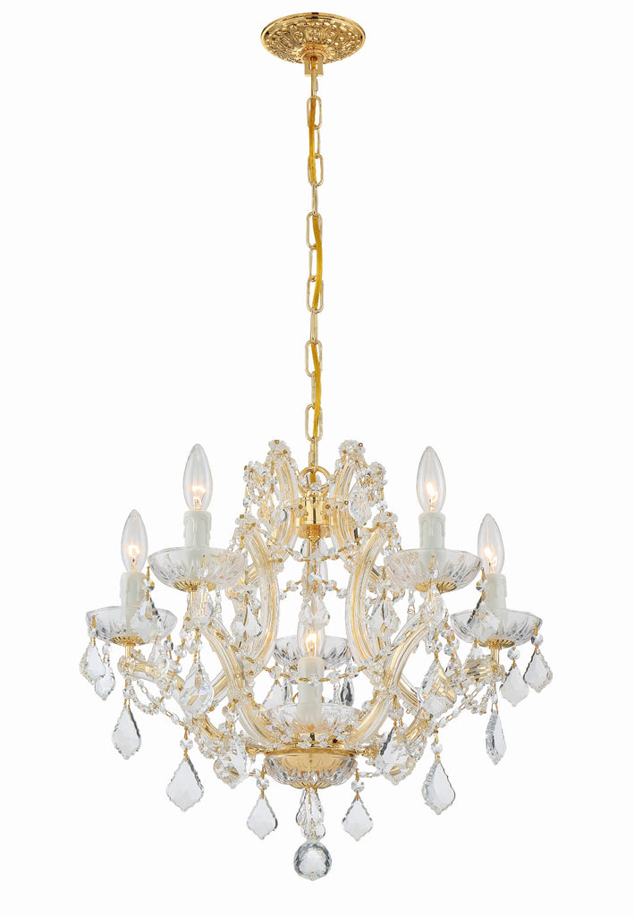 Crystal-adorned 6-Light Traditional Chandelier | Park Avenue Classic | Alternate View