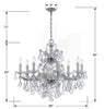 Park Avenue Traditional Chandelier with Crystal Accents - Elegance for Your Home | Item Dimensions
