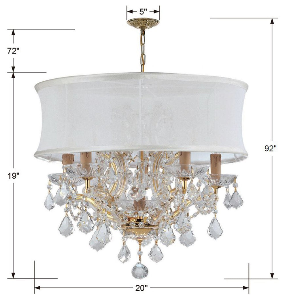 Park Avenue Crystal Chandelier - Elegant Lighting Solution | Item Dimensions