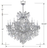 Park Avenue Classic 19-Light Traditional Chandelier with Crystal Accents | Item Dimensions